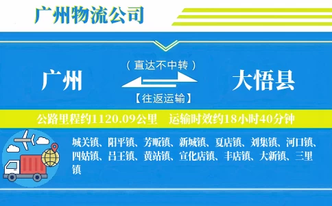 广州到大悟县物流公司